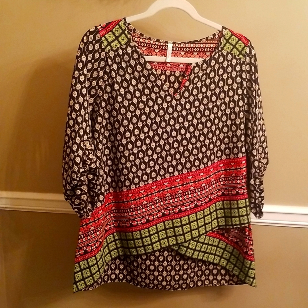Black pattern blouse. Worn once